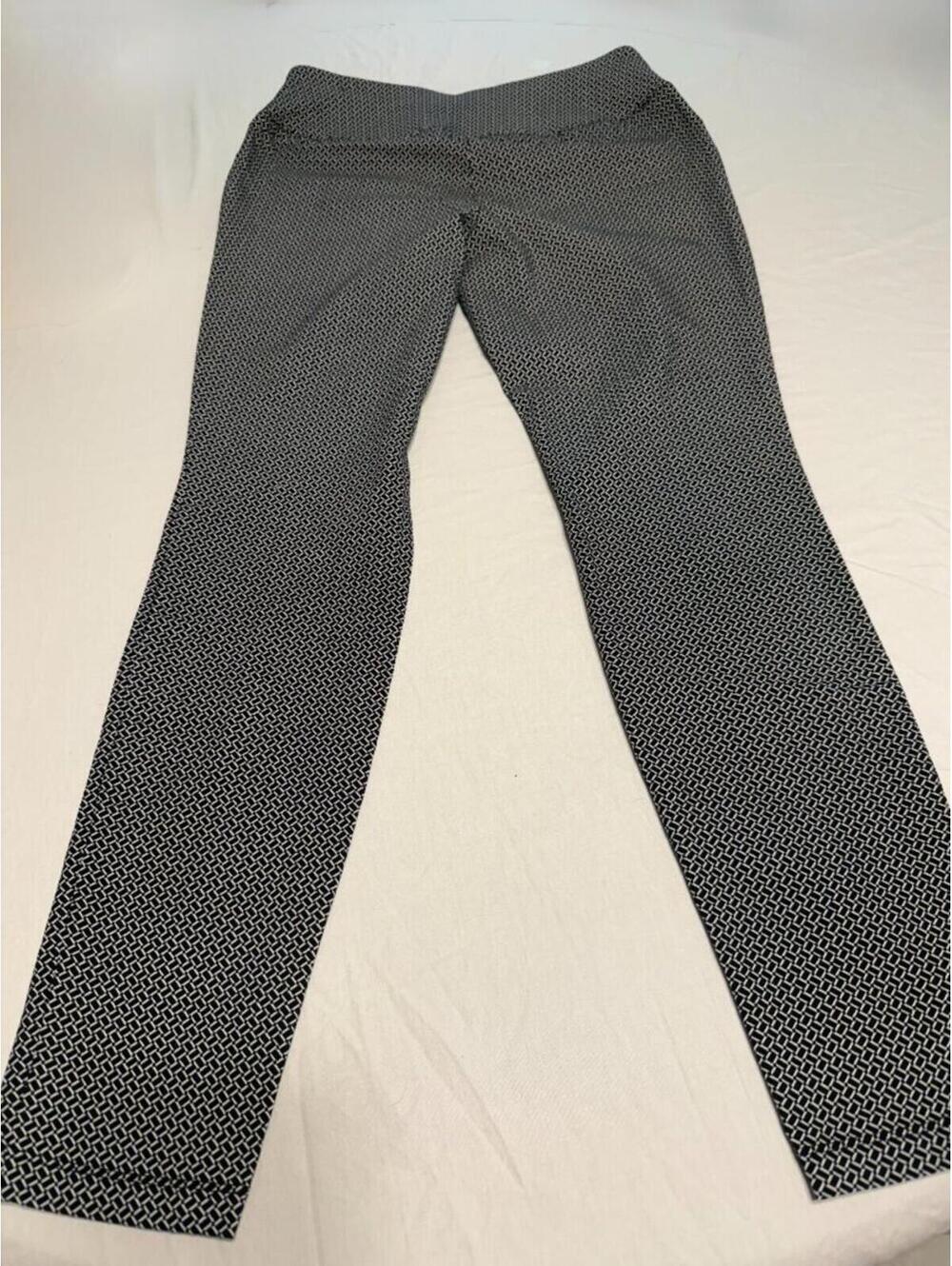 Women's Worthington Skinny Ankle Pants Size 6, Black and White Geometric Print